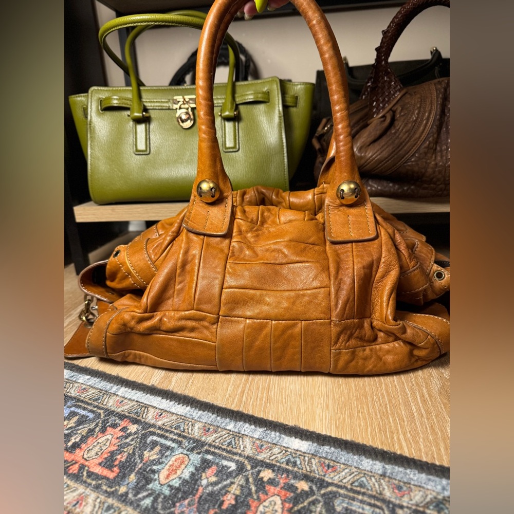 Vintage Caramel Tan Leather Patchwork Chloe Bag